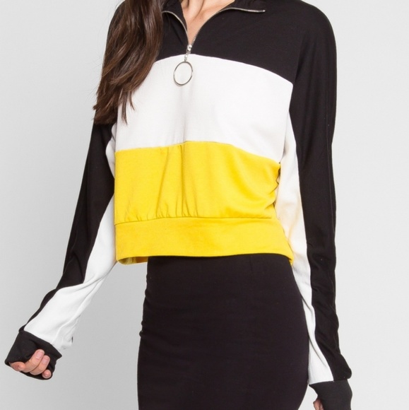 Wet Seal Tops - Colorblock Pull-Ring Pullover